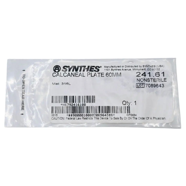 Synthes 241.61 Calcaneal Plate 60mm Synthes