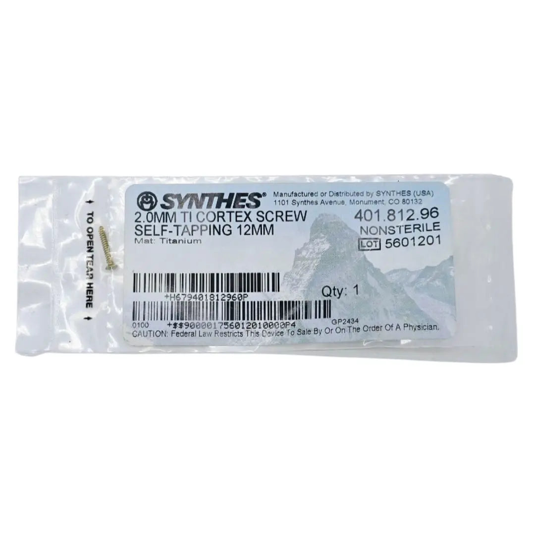 Synthes 401.812.96 2.0mm TI Cortex Screw Self-Tapping 12mm Synthes