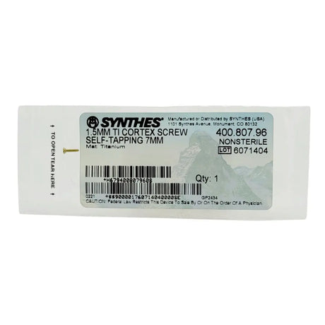 Synthes 400.807.96 1.5MM TI CORTEX SCREW SELF-TAPPING 7MM Synthes