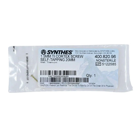 Synthes 400.820.96 1.5mm TI Cortex Screw Self-Tapping 20mm Synthes