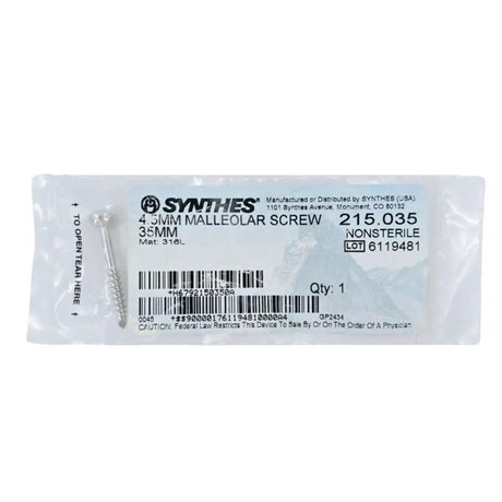 Synthes 215.035 4.5mm Malleolar Screw 35mm Synthes