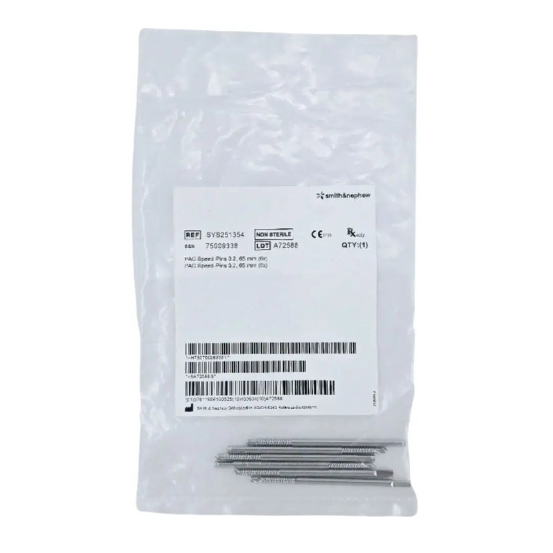 Smith & Nephew SYS251354 PAC Speed Pins 3.2mm x 65mm PK/6 - Primis