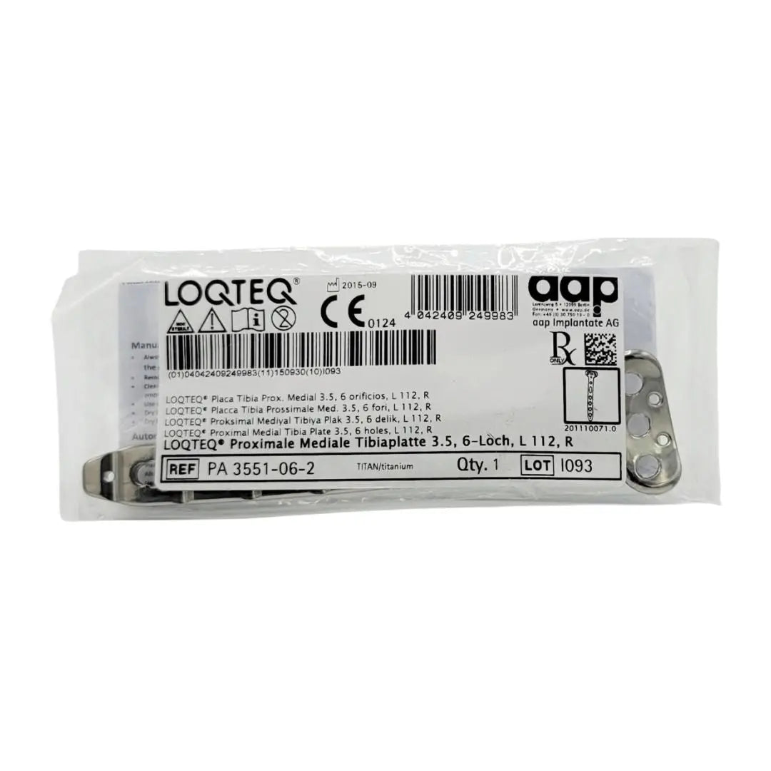 aap Implantate AG PA 3551-06-2 LOQTEQ Proximal Medial Tibia Plate 3.5, 6 holes, L 112, R aap Implantante