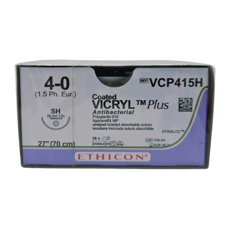 Ethicon VCP415H 4-0 Coated VICRYL Plus 1X27" SH BX/36 Ethicon
