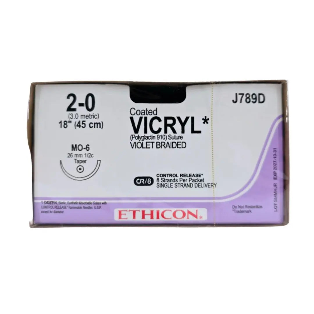 Ethicon J789D 2-0 Coated VICRYL Plus Violet 1X18" MO-6 Box of 12 Ethicon