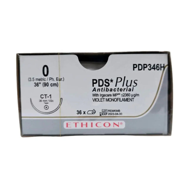 Ethicon PDP346H 0 PDS Plus Violet 1x36" CT-1 Box Of 36 Ethicon