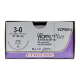 Ethicon VCP980H 3-0 Coated Vicryl Plus Undyed 1x36" CTX Box of 36 Ethicon
