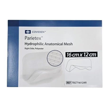 Covidien TECT1612AR Parietex Hydrophilic Anatomical Mesh Right Side Polyester 16cmx12cm Covidien