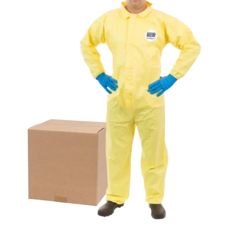 Enviroguard ChemSplash 1 7012YS Chemical Splash Coverall, Elastic Wrist, Open Ankle, Case of 12 Enviroguard