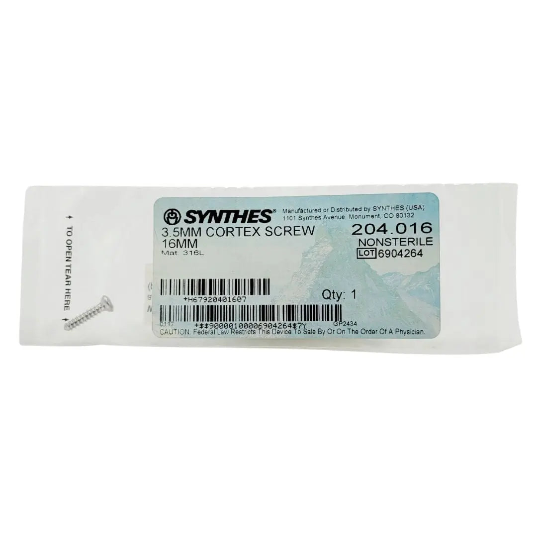 Synthes 204.016 3.5MM CORTEX SCREW 16MM Synthes