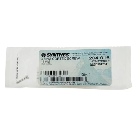 Synthes 204.016 3.5MM CORTEX SCREW 16MM Synthes