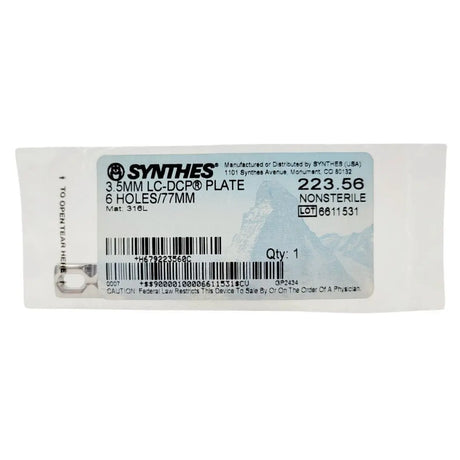 Synthes 223.56 3.5mm LC-DCP Plate 6 Holes/77mm Synthes