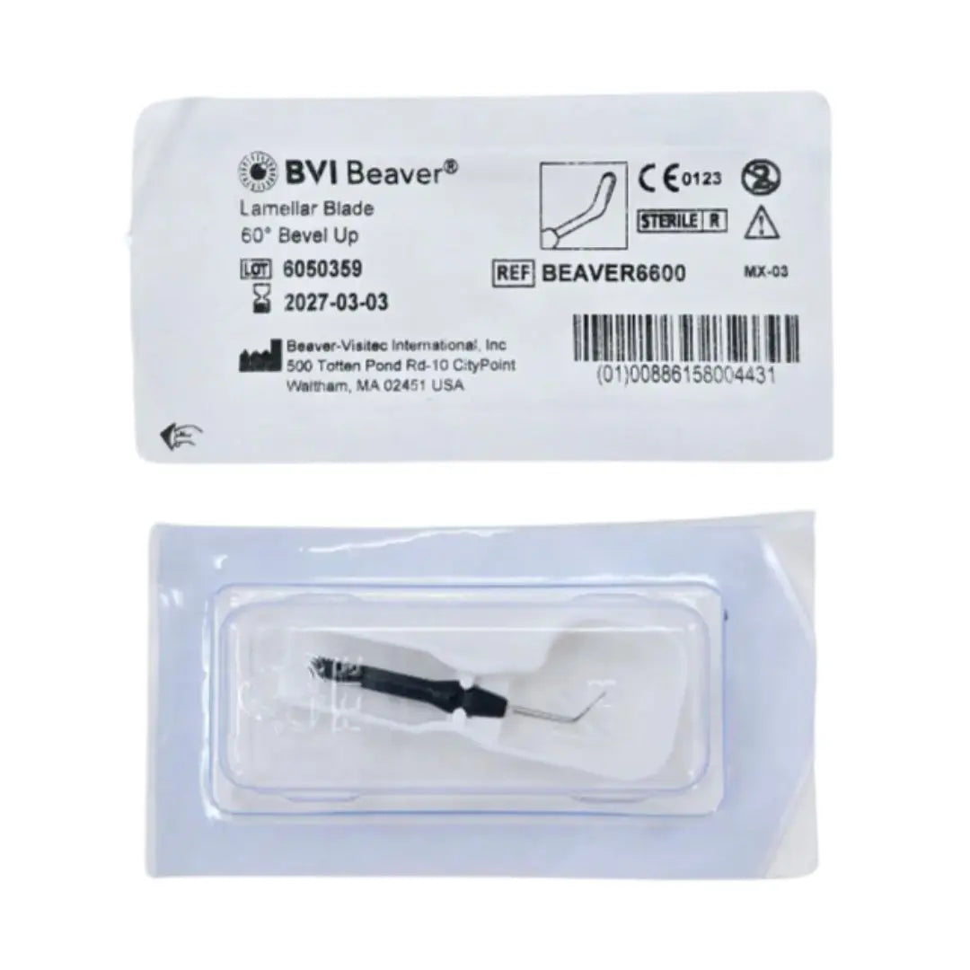 Beaver Visitec BEAVER6600 Lamellar Blade Angeled 60° Smooth Undersurface Sharp All Around Bevel Up Black Beaver Visitec