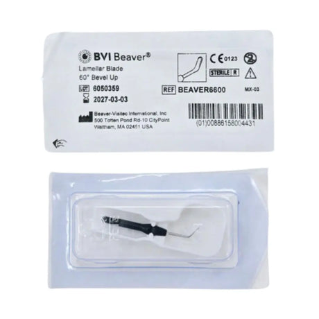 Beaver Visitec BEAVER6600 Lamellar Blade Angeled 60° Smooth Undersurface Sharp All Around Bevel Up Black Beaver Visitec