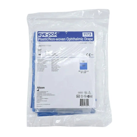 Alcon 8065117320 Eye-Pak 1173 Plastic/Non-woven Ophthalmic Drape Aperture Pouch 65" x 80" Alcon