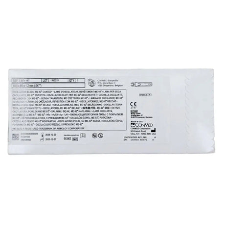 ConMed 5071-167 Large Bone Knee Blade Oscillator Blade ME-92 Coated 19.5mm x 90mm x 1.2mm (.047inch) 5/BX ConMed