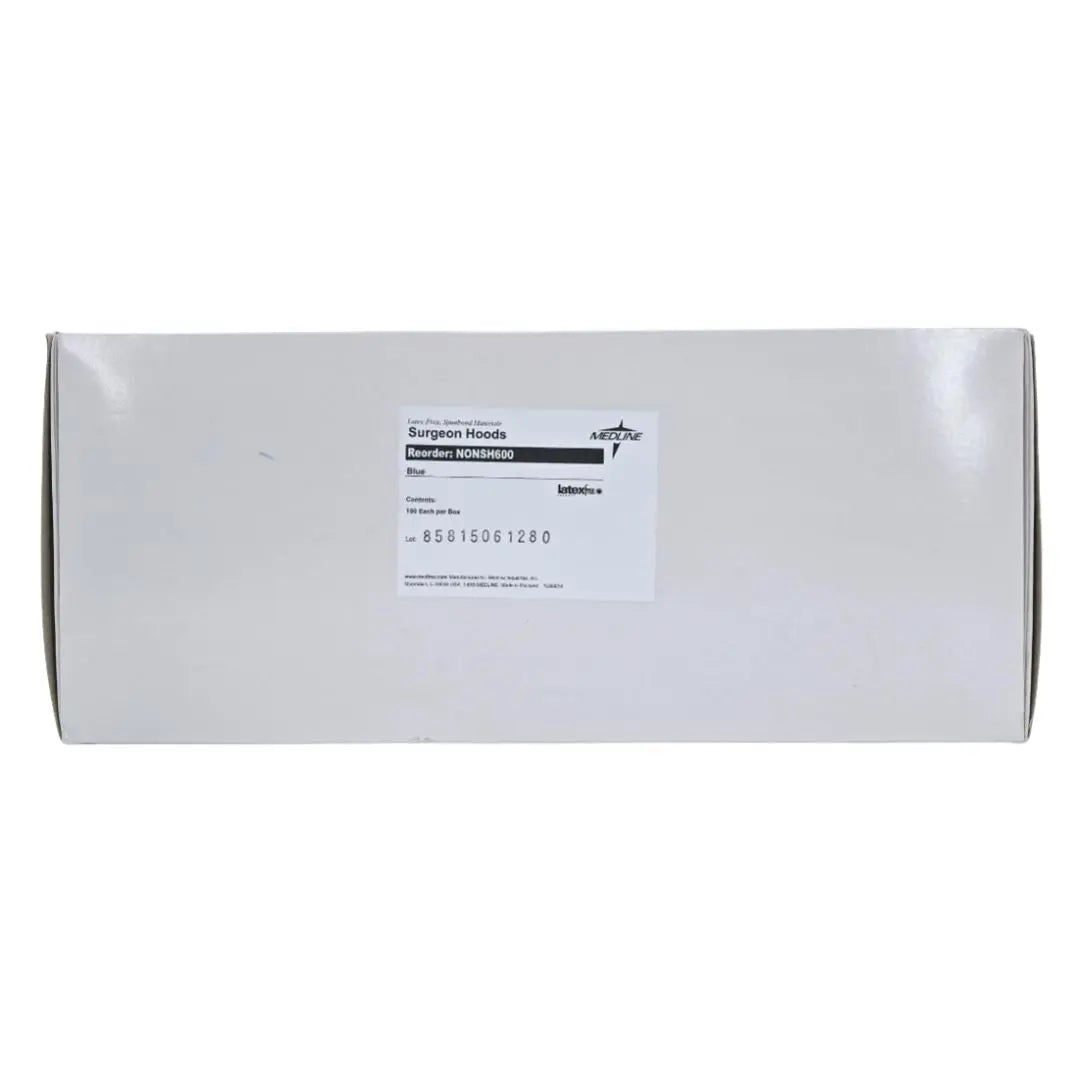 Medline NONSH600 Surgeon Hood Polypropylene Head and Beard Cover Hood Blue 100/BX Medline