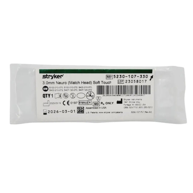 Stryker 5230-107-330 3.0mm Neuro Drill Long 3.0mm x 3.8mm (Match Head) Soft Touch Stryker