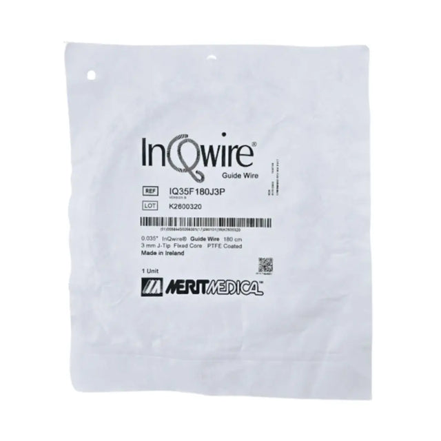 Merit IQ35F180J3P InQwire Guide Wire 3mm J-Tip Fixed Core 0.035" x 180cm Merit Medical