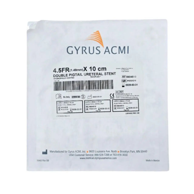 Gyrus ACMI 5604510 Double Pigtail Ureteral Stent 4.5Fr. x 10cm Gyrus ACMI