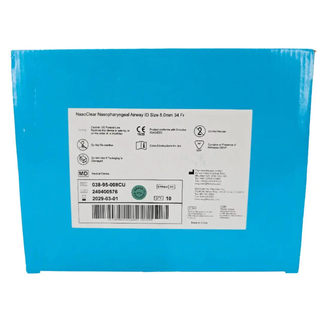 Flexicare 038-95-008CU NasoClear Nasopharyngeal Airway ID Size 8.0mm 34Fr. BX/10 Flexicare