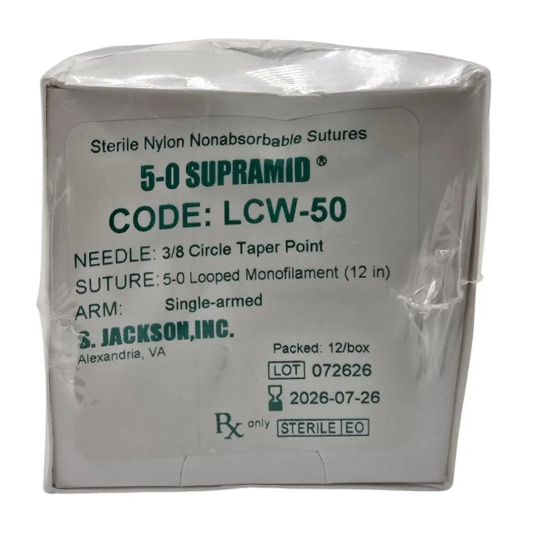 S. Jackson, Inc. LCW-50 5-0 Supramid 3/8 1X12" Circle Taper Point BX/12 S. Jackson, Inc.