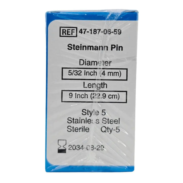 Zimmer 47-187-06-59 Steinmann Pin 4mm x 9" Style 5 BX/5 Zimmer
