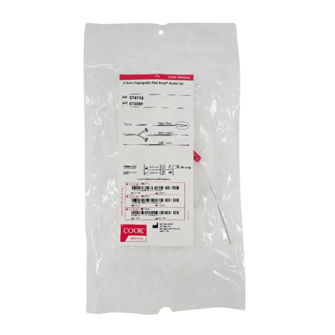 Cook Medical G15089 O'Brien Suprapubic Peel-Away Access Set 18Ga x 16Fr x .038" Cook Medical
