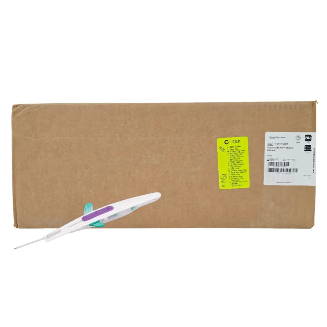 Bard F320108PT PowerGlide Pro Midline Catheter Peripheral Catheter Insertion Kit 20G x 10cm CS/10 Bard
