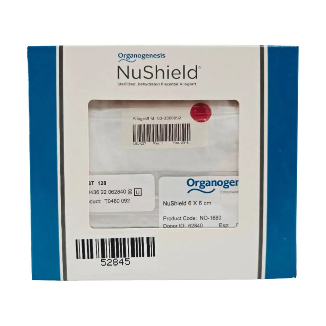 Organogenesis NO-1660 NuShield 6 X 6cm Sterilized, Dehydrated Placental Allograft Organogenesis