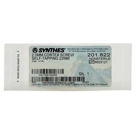 Synthes 201.822 2.0MM CORTEX SCREW SELF-TAPPING 22MM Synthes