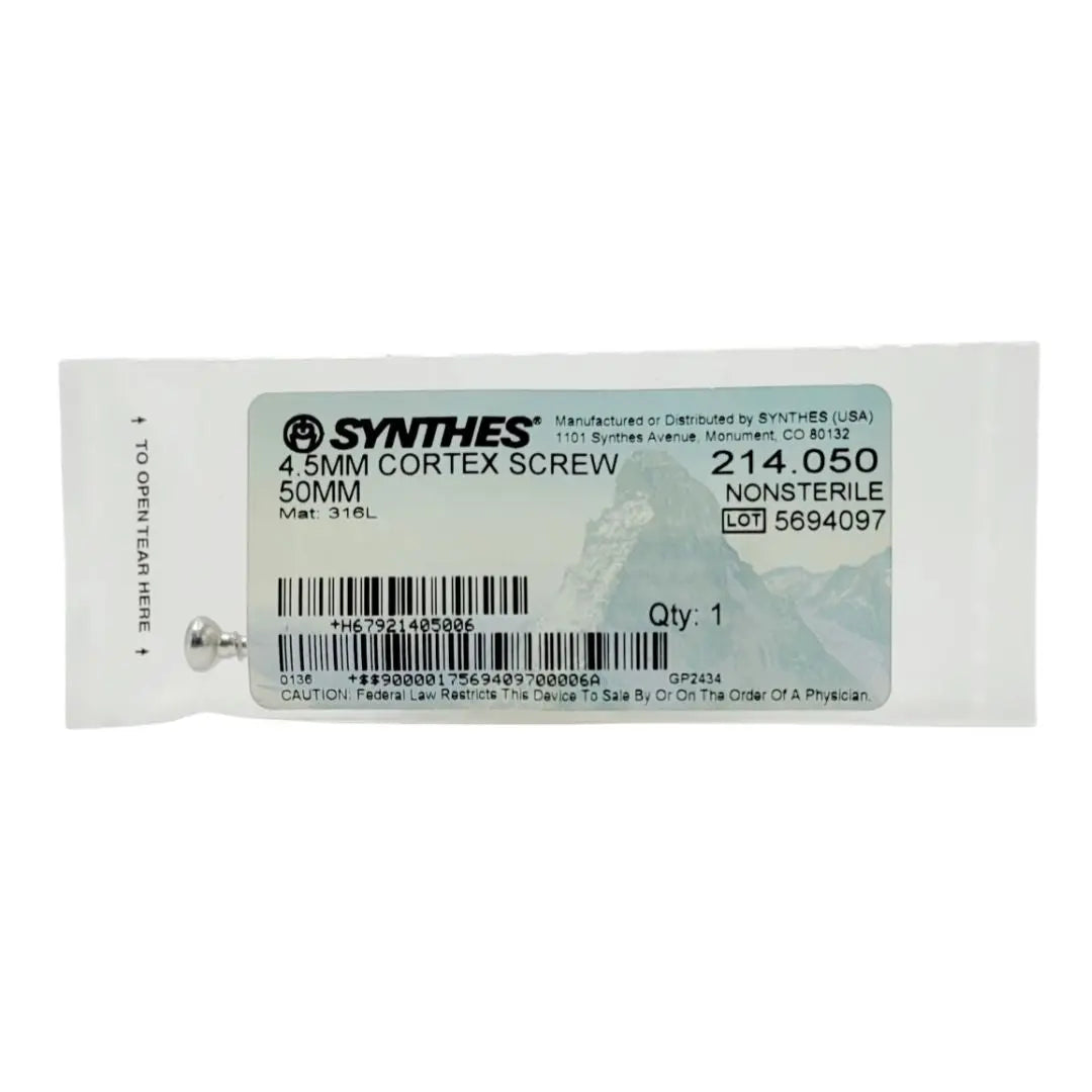 Synthes 214.050 4.5mm Cortex Screw 50mm Synthes