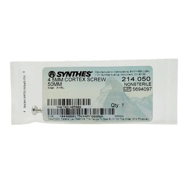 Synthes 214.050 4.5mm Cortex Screw 50mm Synthes