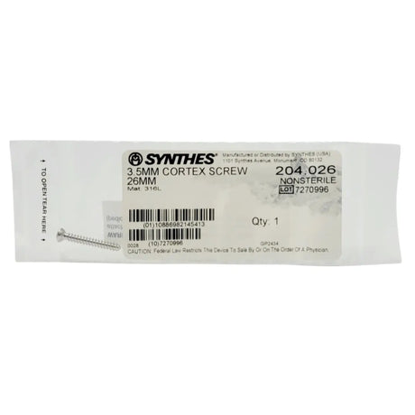 Synthes  204.026 3.5MM CORTEX SCREW 26MM Synthes