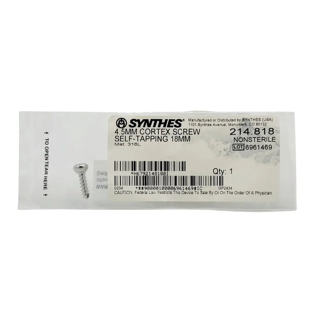 Synthes 214.818 4.5MM CORTEX SCREW SELF-TAPPING 18MM Synthes