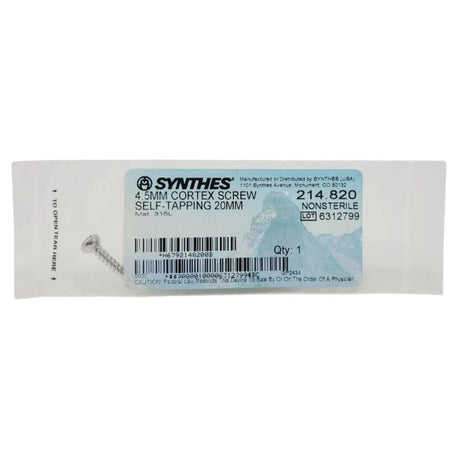 Synthes 214.820 4.5mm Cortex Screw Self-tapping 20mm Synthes