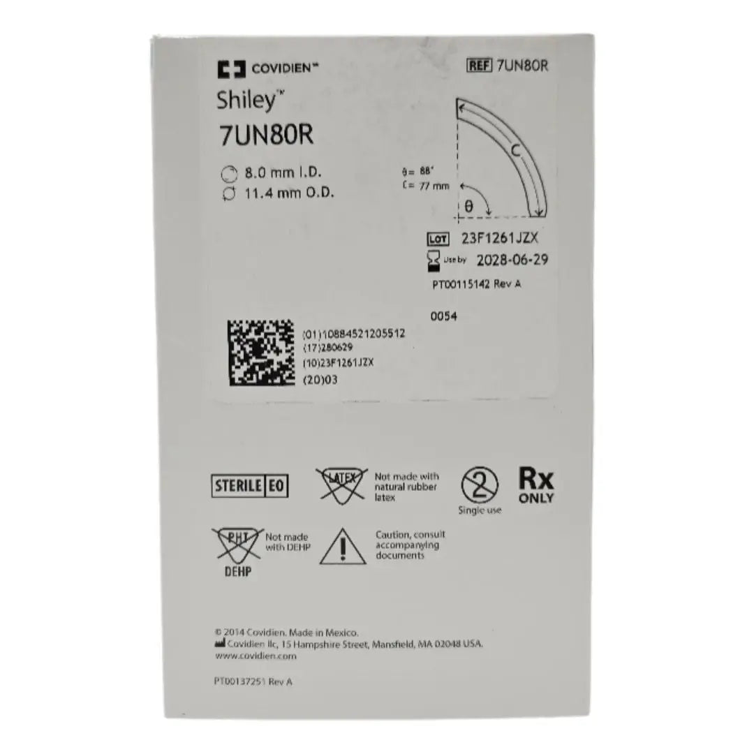 Covidien 7UN80R Shiley Adult Flexibile Tracheostomy Tube Cuffless Covidien
