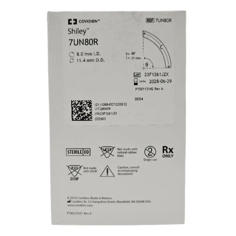 Covidien 7UN80R Shiley Adult Flexibile Tracheostomy Tube Cuffless Covidien