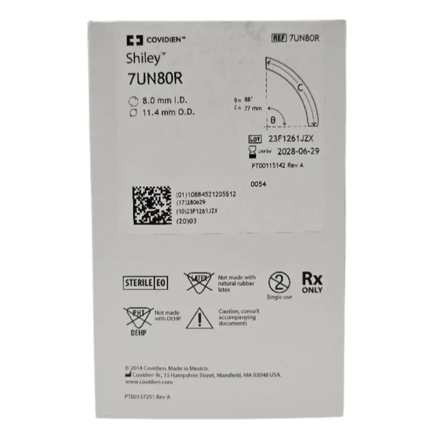 Covidien 7UN80R Shiley Adult Flexibile Tracheostomy Tube Cuffless Covidien
