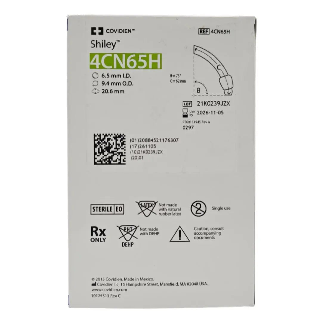 Covidien 4CN65H Shiley Adult Flexible Tracheostomy Tube w/ TaperGuard Cuff Covidien