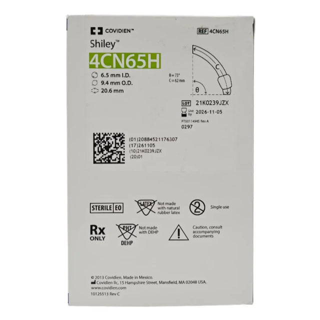 Covidien 4CN65H Shiley Adult Flexible Tracheostomy Tube w/ TaperGuard Cuff Covidien