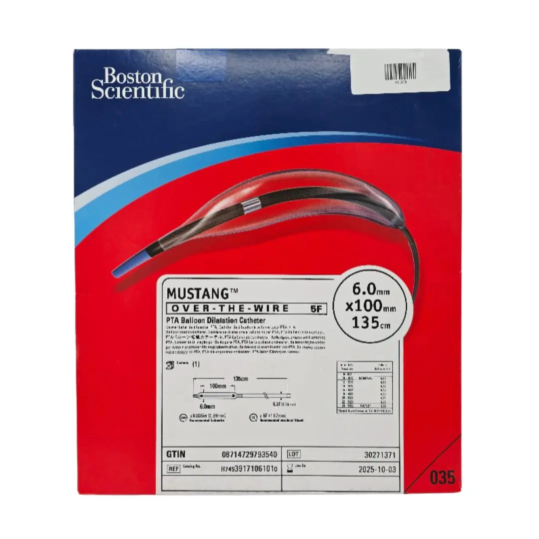 Boston Scientific H74939171061010 Mustang OVER-THE-WIRE 5F 6.0mm x 100mm x 135cm PTA Balloon Dilatation Catheter Boston Scientific