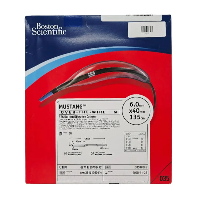 Boston Scientific H74939171060410 Mustang OVER-THE-WIRE 5F 6.0mm x 40mm x 135cm PTA Balloon Dilatation Catheter Boston Scientific