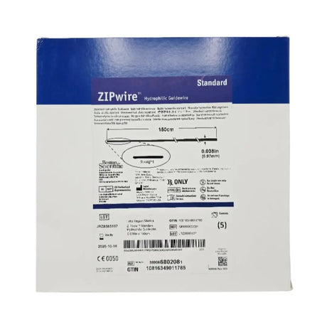 Boston Scientific M0066802081 ZIPwire Standard Hydrophilic Guidewire 150cm x 0.038" Straight BX/5 Boston Scientific