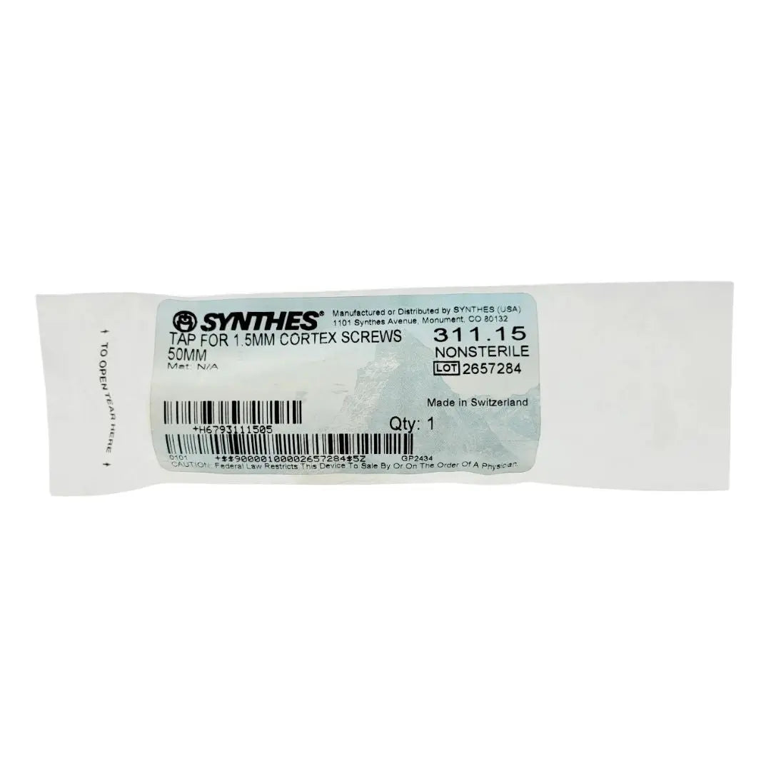 Synthes 311.15 Tap For 1.5mm Cortex Screws 50mm Synthes