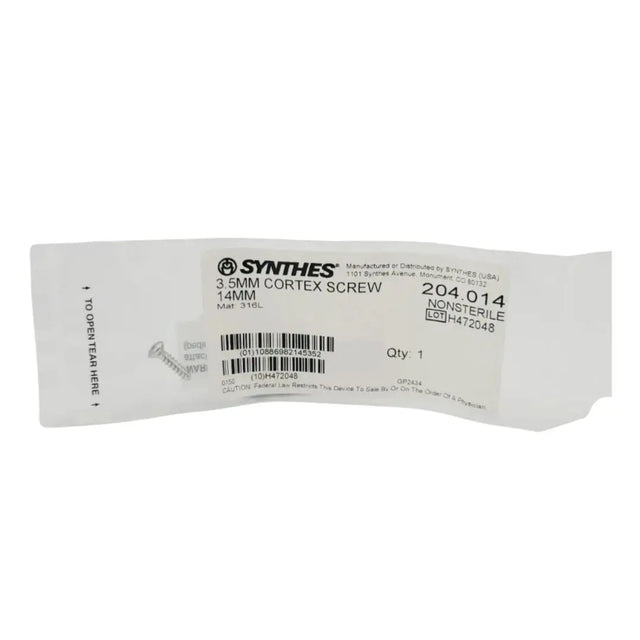 Synthes 204.014 3.5mm Cortex Screw 14mm Synthes