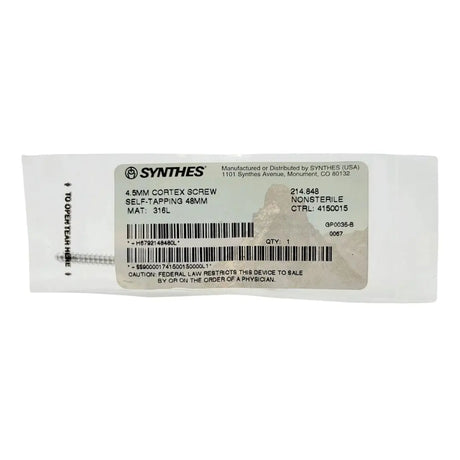Synthes 214.848 4.5mm Cortex Screw Self-tapping 48mm Synthes