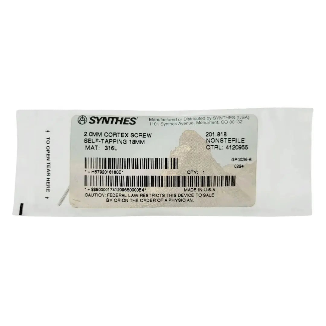 Synthes 201.818 2.0mm Cortex Screw Self-tapping 18mm Synthes