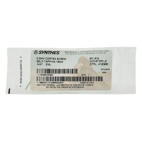 Synthes 201.818 2.0mm Cortex Screw Self-tapping 18mm Synthes