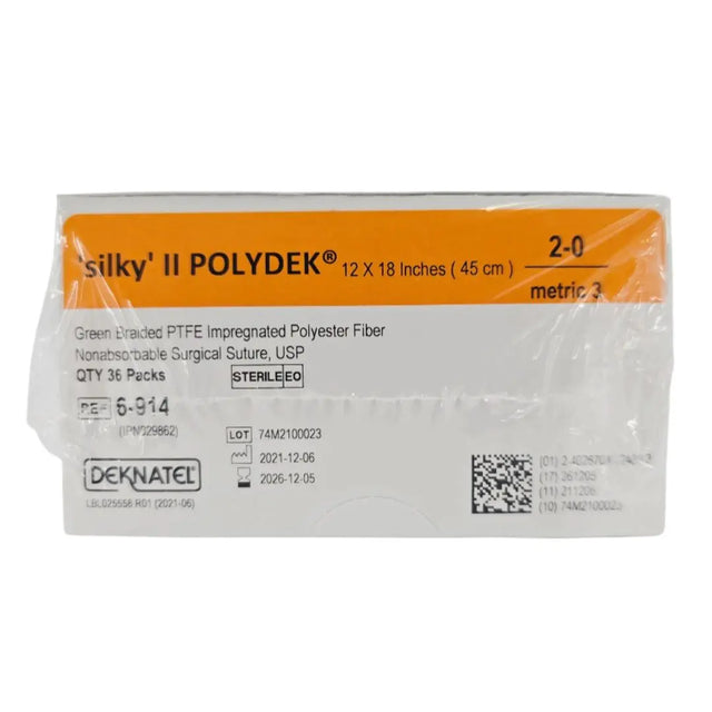 Teleflex 6-914 Deknatel 2-0 'silky' II POLYDEK 12X18" Green Box of 36 Teleflex
